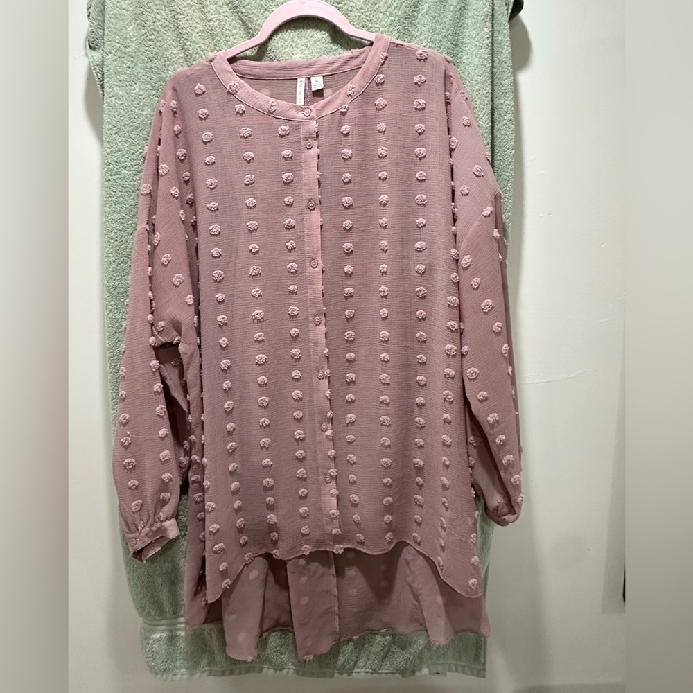 Cato Dusty Pink Textured Blouse